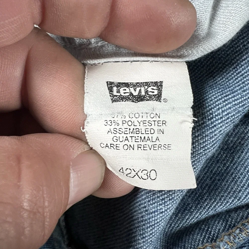 Levi's 547 Bootcut Jeans 42x30 (38x27) Light Wash Paint Distressed Guatemala Y2K